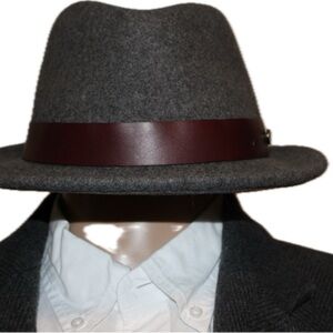 Gray Fedora with Brown Band